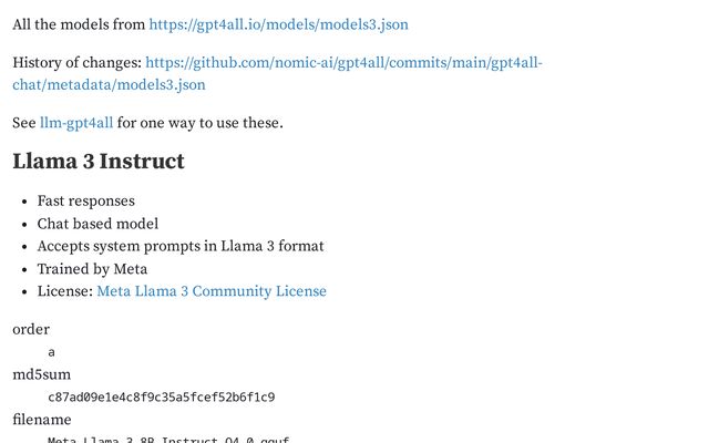 Gpt4all Models Simon Willison Observable