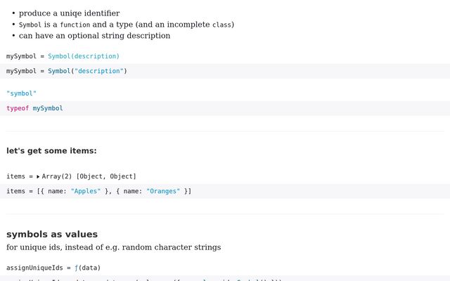 Symbols in JS / Adam Boro | Observable